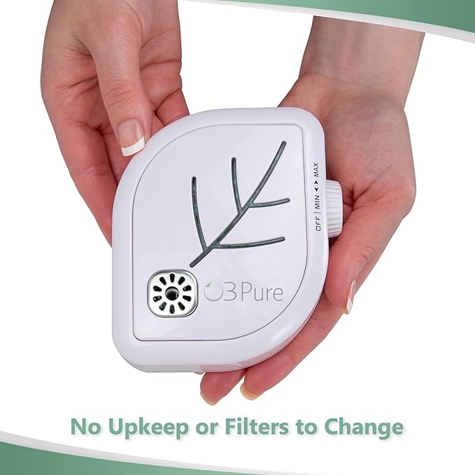 O3 Pure Leaf Wall Plug-In Air Purifier - Room Deodorizer & Mini Adjustable Ozone Generator and Ionizer - The Perfect Air Freshener for the Office, Bedroom, Kitchen, Smoke, Dust or your Cats and Dogs