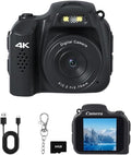 Mini Keychain Camera with 64GB Card: 4K Photo & Video Pocket Digital Camera,Built-in Screen & Flash,Fun Filters for Kids & Beginners,Easy Travel Camera for Daily Adventures, Idea (Black)