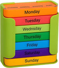 Stay on Track - 7-Day Medication Organizer, Weekly Pill Organizer, 7 Stackable Compartments Four Times-a-DayWeekly Individual Medicine Pill Boxes Cases Organizers with Large Compartments (Green)