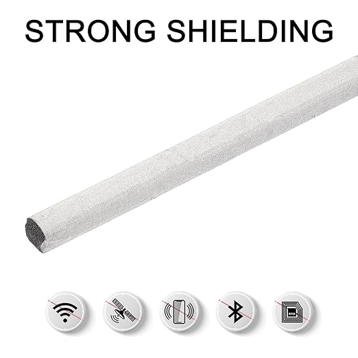 MECCANIXITY 1pcs RF Faraday Foam Gasket/Conductive Foam Strip, 39.4"x0.39"x0.39" (1mx10mmx10mm) for Seal RF Enclosures/RF Shield Box, Covered in High-Shielding Fabric with Adhesive Backing