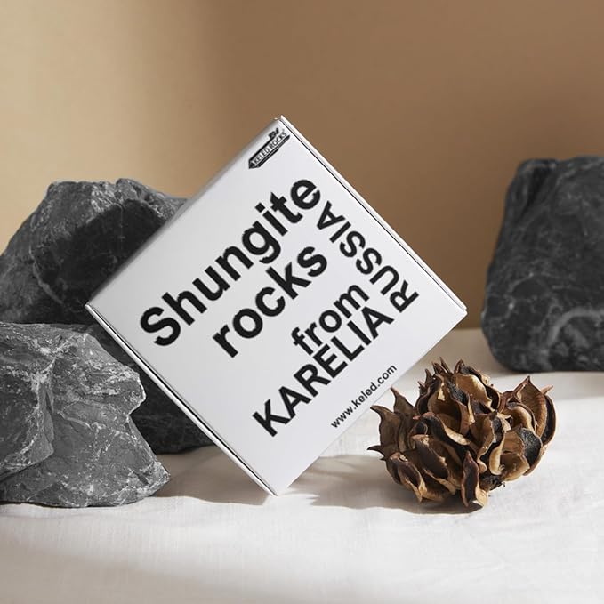 Shungite Sticker for Cell Phone Protection - Harmonizing Shield Defense - Wearable Type II Shungite Crystal - Square Large - Qty: 6 pcs Pack