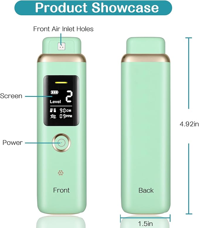 Oral Odor Freshening Monitor - Portable Bad Oral Odor Detector, Smart Oral Meter Device Focused on Oral Cavity Tester with Odor Checking, 32 - bit Chip for Precise Bad Smell Detection - Green