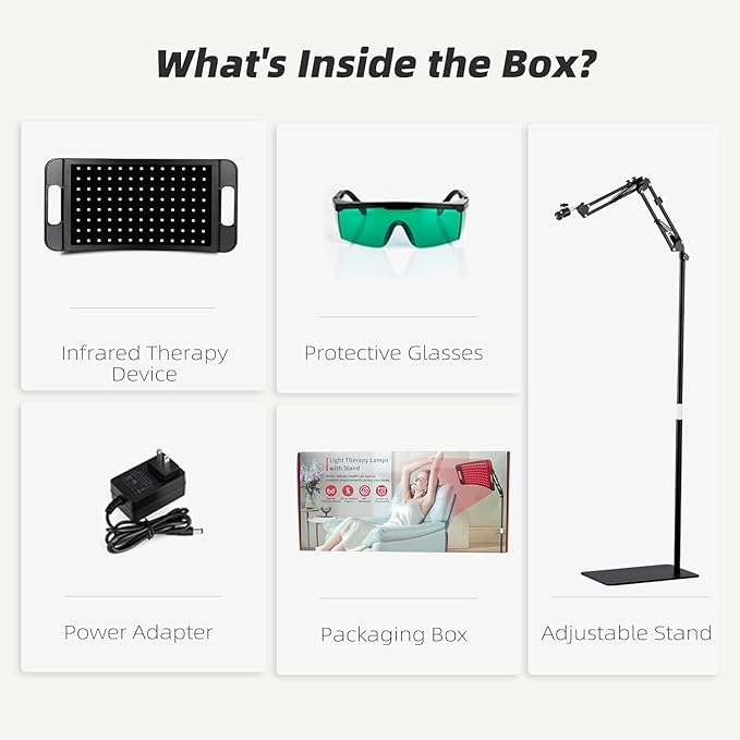 Red Light Therapy for Body, Red Infrared Light Therapy Lamp with Stand Led 660nm Red Light Therapy & 850nm Infrared Light Device for Body