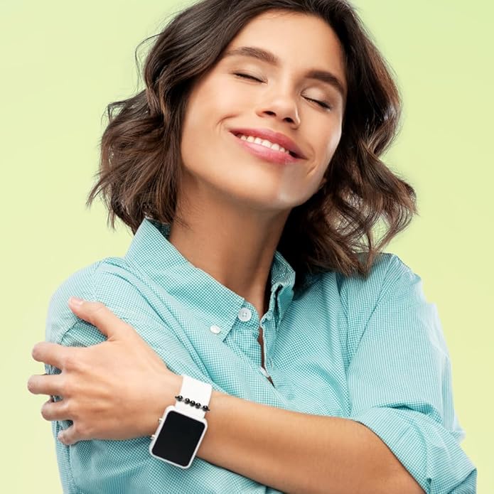 Shungite Smart Watch Band Bling Decor Charm | Compatible with Apple iWatch Galaxy Oculus | 38mm 40mm 41mm 42mm 44mm 45mm 49mm | Smartwatch Protection