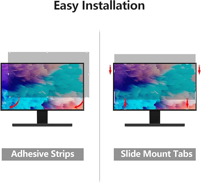 [2 Pack] 23 Inch Computer Privacy Screen Protector for 16:9 Widescreen Monitors-Anti-Glare & Blue Light Filter,Anti-Spy Film,Reduces Eye Strain (Fits Most Desktop Screens)