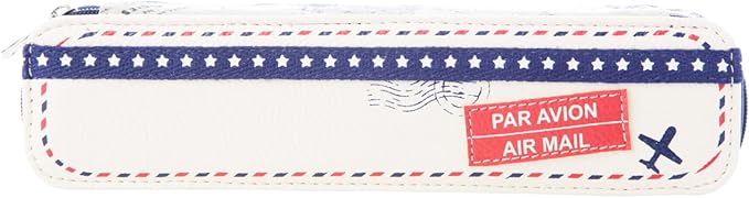 Miamica Women's Zippered Pill Case with 7-Day Removable Plastic Organizer, Cream, 8.1” x 3” x 1.75” – Weekly Medicine Box w/Roll Up Design