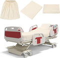 Moukeren 3 Pcs Hospital Bed Sheets Set Deep Pocket Fitted Sheet 36 with Elastic All Around Easy Care Knitted Jersey for Home/Nursing Home (Ivory)