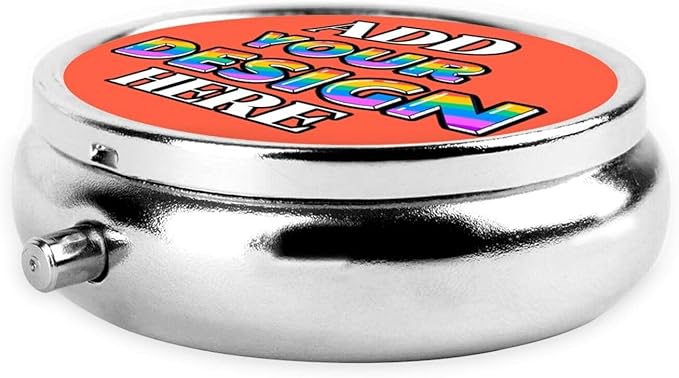 Custom Pill Holder, Medicine Pill Box Case Container Travel Pill Organizer Vitamin for Purse Med Wallet Portable Mini Pastillero Round, Tomato, Personalized Gifts with Photo