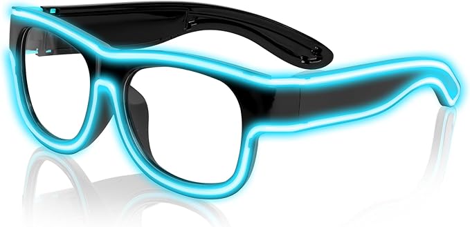 Ainiv Wireless Light Up Glasses 3 Modes LED Luminous Glasses Glow in the Dark for Parties, DJ, EDM, Halloween, Christmas