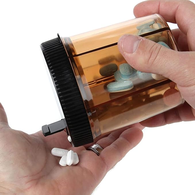 Trenton Gifts 6 Section Pill Box Organizer Black