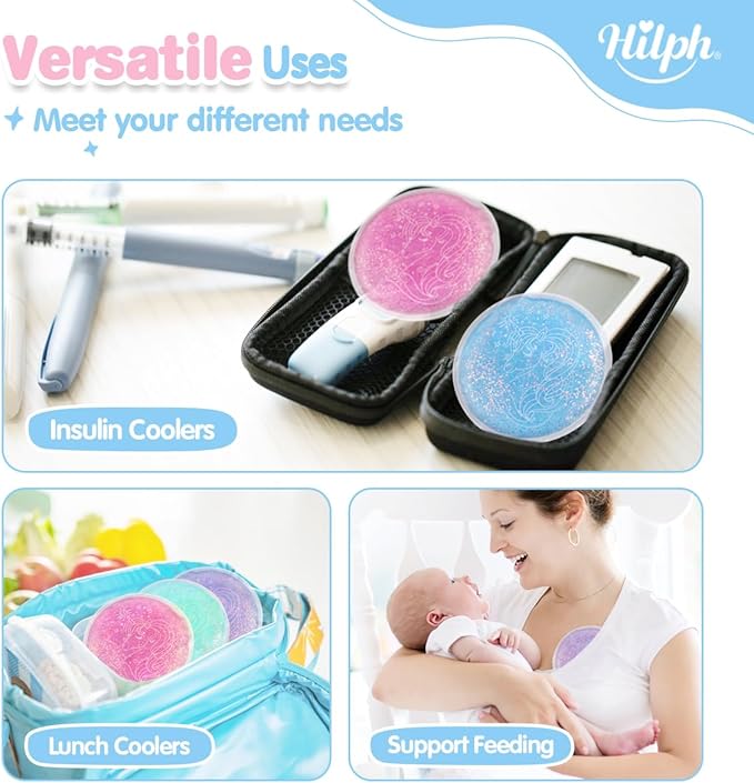 Hilph Kids Ice Pack for Boo Boos - Reusable 4 Toddler Ice Packs With 1 Sleeve for Injuries, Cute Hot Cold Pack for Baby Pain Relief, Bump, Bruise, Wisdom Teech (Unicorn)