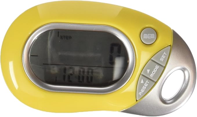 PE771 Walking 3D Pedometer with Clip and Strap | 7 Day Memory, Accurate Step Counter, Walking Distance Miles/Km, Calorie Counter, Target Goal, Active Time