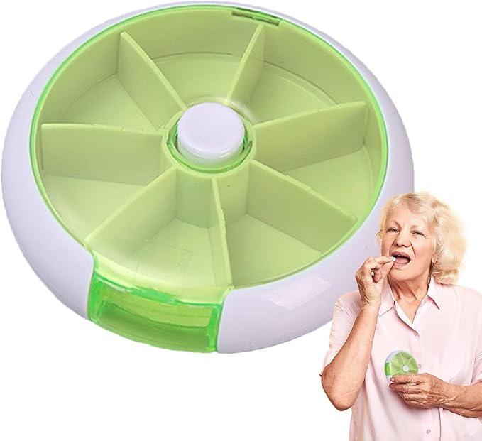 Weekly Round Pill Box - Round Weekly Pill Storage Box, Weekly Pill Organizer, Fruit-Shaped Design Storage Supplies for, Candy, Pills, and Other Items