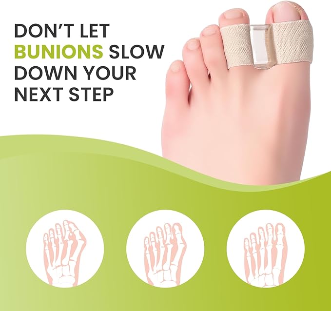 Bukihome Toe Separators for Overlapping Toes, Gel Bunion Corrector and Fabric Toe Spacers Straightener for Women & Men, Bunion Relief with 8 Pack