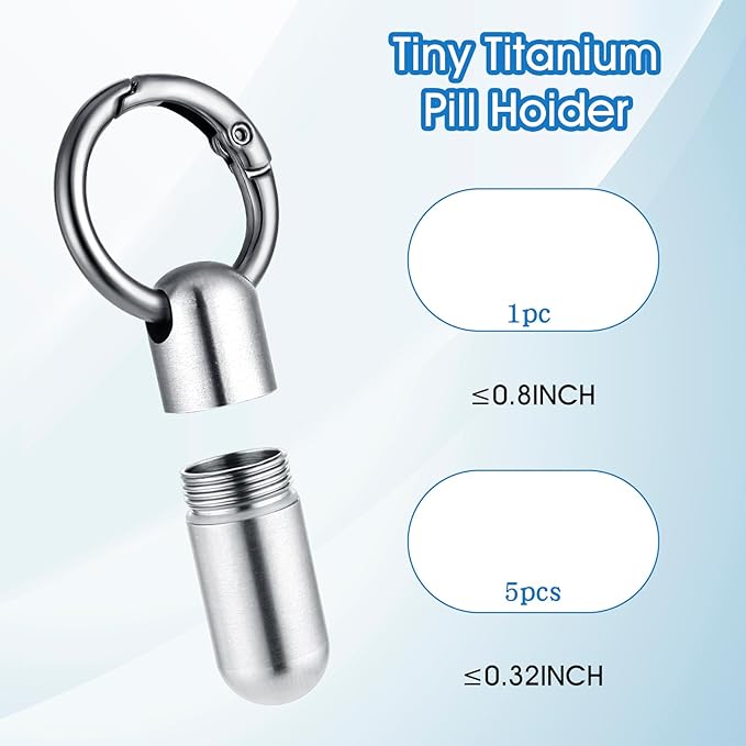 Small Pill Case Micro Pill Holder Keychain Portable Pill Container Waterproof Pocket Pill Organizer Tiny Pill Holder Bottle for Outdoor Travel Purse Pocket Emergency Medicine