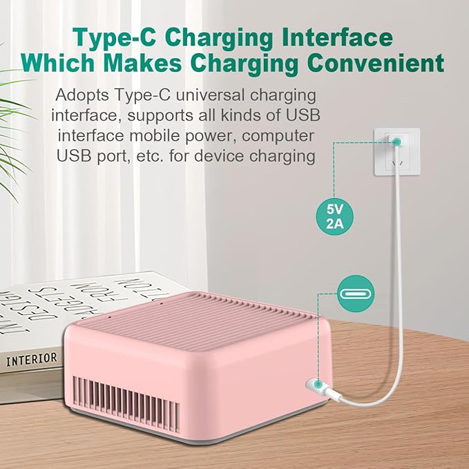 Air Purifiers for Home,True HEPA Small Air Purifier for Dorm Room, Up to 615 Ft²,15dB Quiet,for Smoke,Pollen,Odors,Portable Mini Air Purifier,Desk Air Filter for Office, RV,Bedroom,Travel (Light Pink)