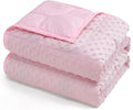 Kivik Weighted Blanket 12 lbs for Adults, Minky Dot Heavy Blankets, Microfiber Reversible Weighted Throw Blankets for All Seasons, Machine Washable, 48"x72" Twin Size, Pink