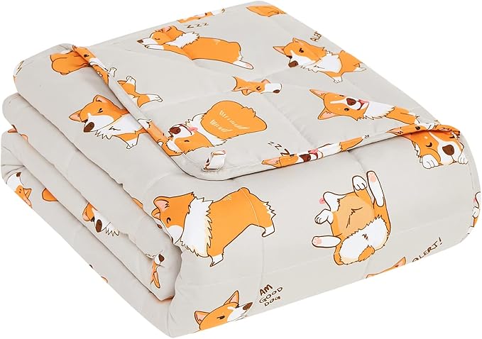 CuteKing Weighted Blanket for Adults: Weighted Blanket with Premium Glass Beads - Breathable Heavy Blanket for Comfort Sleep - Thick Blanket for Adult All Season(15lbs, 48"x72", CuteDog)