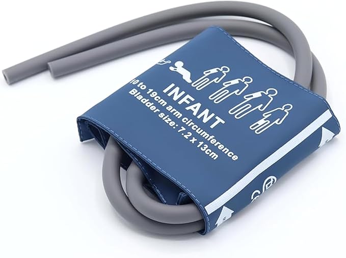 Blood Pressure PU Cuff with Dual Tubes for Neonate 6-11 cm, Reusable NIBP Replacement BP Cuff with Inner Airbag and Double Hose for NIBP Monitor Machine, No Connector