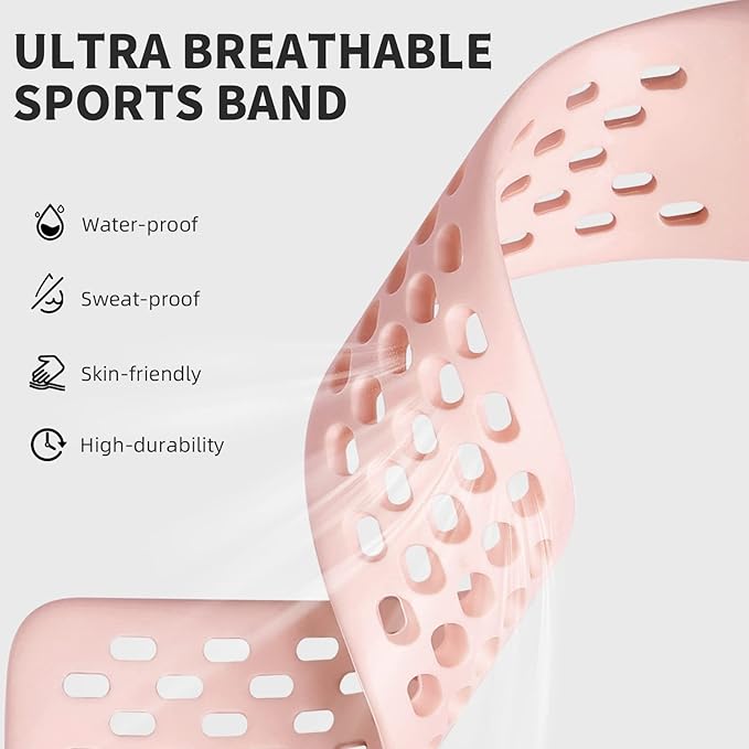 Replacement Bands Compatible with Fitbit Charge 5/ Charge 6 for Women Men, Soft Breathable Sports Bracelet Adjustable Waterproof Wristbands Accessories for Fitbit Charge 5 Bands/Charge 6 Bands, Pink