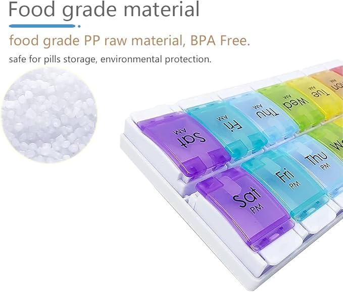 (2 in 1) MOLN HYMY Pill Boxes and Organizer 2 Times a Day and Floral Weekly Pill Organizer 7 Day Circle