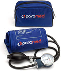 PARAMED Aneroid Sphygmomanometer – Manual Blood Pressure Cuff with Universal Cuff 8.7-16.5" and D-Ring – Carrying Case in The kit – Blue – Stethoscope Not Included