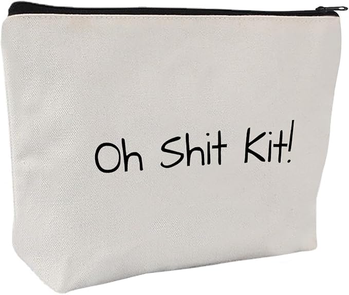 Oh Shit Kit Bag, Pill Bag Funny Travel Pouch Accessories Pouch, Makeup Cosmetic Bags Charger Storage Small Gift for Her (Style B)