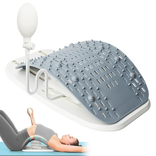 JUMPOW Back Stretcher for Lower Back Pain Relief - Adjustable Lumbar Back Cracker Board, Relief for Lumbar Area Pain, Scoliosis Aid, Ergonomic Spine Decompression
