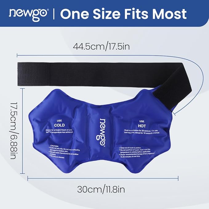 NEWGO Ankle Ice Pack Wrap for Sprained Relief, Ice Pack for Ankle Inuries Reusable, Cold Therapy for Ankles Swelling, Post Surgery Recovery - Blue