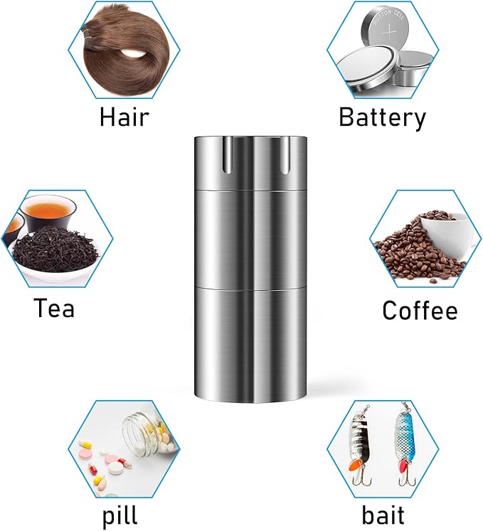 Titanium Pill Bottle+Micro Keychain Pill Holder