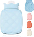 Redify Small Hot Water Bottle Bag for Hot & Cold Compress with Cover,Microwave Heating Soft Environment-Friendly Silicone for Babies Kids,Mini Hot Wate Bottle for Travel and Pain Relief,Holiday Gifts