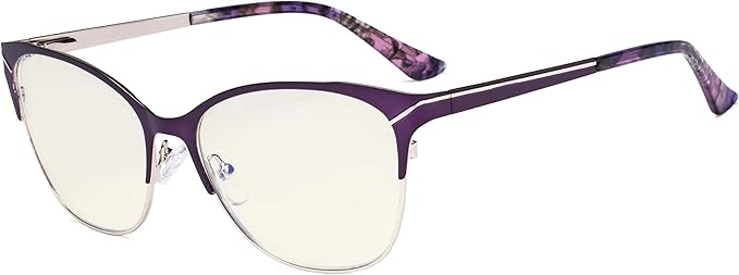 Eyekepper Blue Light Glasses - Semi Rimless Digital Eyeglasses for Women Blocking Computer Screen UV Rays