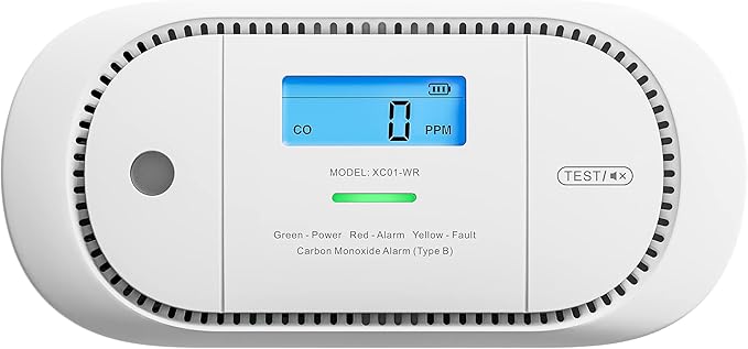 X-Sense Wireless Interconnected Carbon Monoxide Detector, Replaceable Battery Powered CO Alarm with Digital Display and Peak Value Memory, XC01-WR