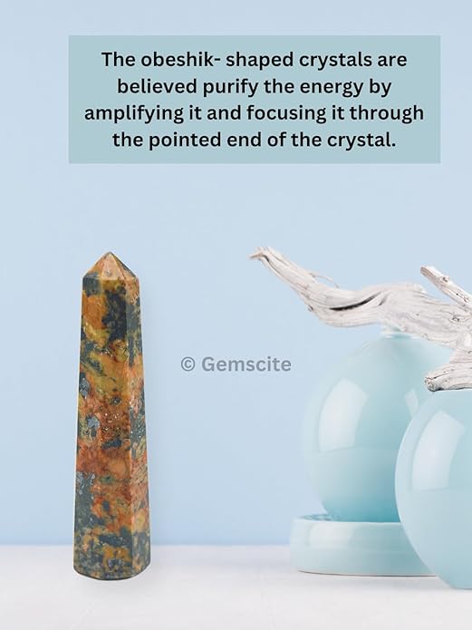 WholesaleGemShop 3 Inch Gemstones Obelisk Tower Jumbo Facet Aura Rock Crystal Natural Polished Earth Wand Spirit