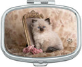 Ragdoll Tiffany Cat Kitten Victorian Roses Rectangle Pill Case Trinket Gift Box