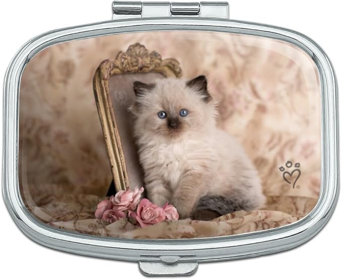 Ragdoll Tiffany Cat Kitten Victorian Roses Rectangle Pill Case Trinket Gift Box
