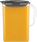 LocknLock Aqua Fridge Door Water Jug with Handle BPA Free Plastic Pitcher with Flip Top Lid Perfect for Making Teas and Juices, 3 Quarts, Gray