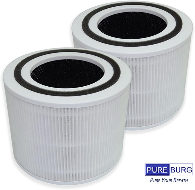 PUREBURG Replacement Filter Compatible with MaxLite AP215SF1 & AP215SF2 Air Purifiers, 2-Pack H13 HEPA Activated Carbon 3-Stage Filtration