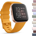 Mugust Sport Bands Compatible with Fitbit Versa 2 / Fitbit Versa/Versa Lite/Versa SE, Classic Soft Silicone Replacement Wristbands Straps for Fitbit Versa 2 Smart Watch Women Men (Large,Turmeric)