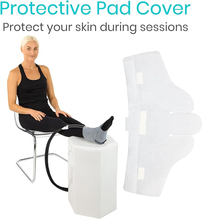 Vive Cold Therapy Machine Replacement Pads for Ankle - Flexible Ergonomic Reusable Padding for Ice Cold Therapy - Pain Relief System - Ankle Adjustable Device Accessory to Reduce Swelling (Pads Only)