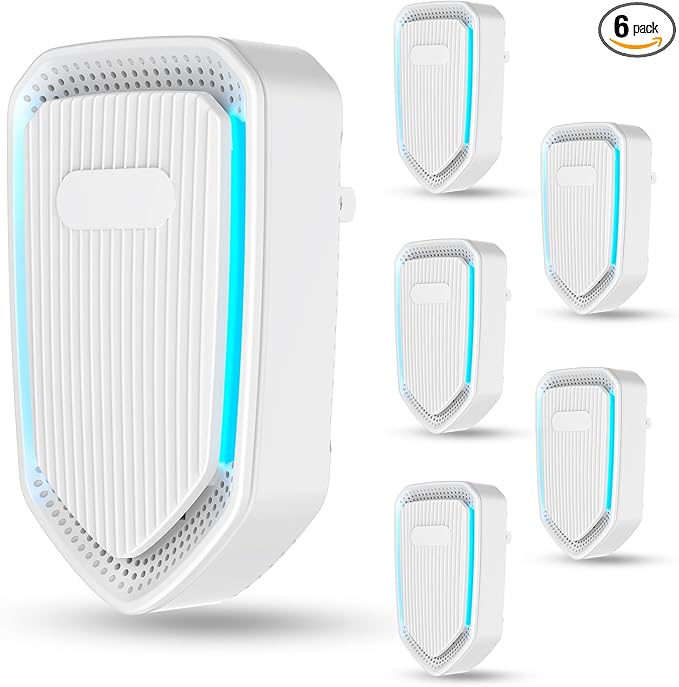Air Ionizer Plug In-6Pack Negative Ion Air Purifiers Ionizer,Quiet Air Freshener Indoor Portable Cleaner,Wall Plug In Negative Air Purifier for Home,Bedroom,Office,Odor Reducer Pets,Smoke Smell