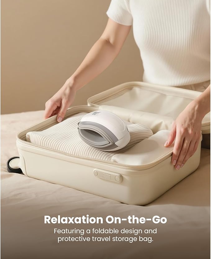 BOB AND BRAD Eye Massager FSA Eligible/HSA Eligible, EyeOasis 2 Heated Eye Mask for Migraines with Music, Smart Migraine Massager Warm Compress Therapy for Migraines, Dry Eyes, and Eye Strain Relief