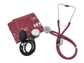 EMI Burgundy 330 Sprague Rappaport Stethoscope and Aneroid Sphygmomanometer Manual Blood Pressure Set Kit