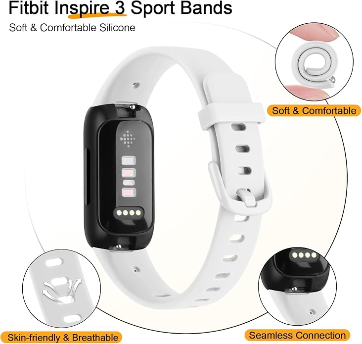 AK Band Compatible with Fitbit Inspire 3 Bands for Women Men, Adjustable Replacement Sport Wristbands Straps for Fitbit Inspire 3 Fitness Tracker