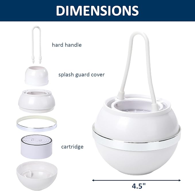 Bath Water Filter for Tub Faucet with Overflow, Up to 2,500 Gallons of Filtration, Removes Chlorine & Fluoride, Softens Hard Water, Improves Skin, Hair & Nail Health