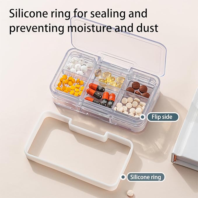 Double-Layered Multifunctional Pill Organizer with Pill Cutter, Crusher, and Splitter – Travel Size Pill Box