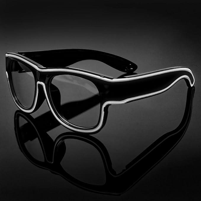 Ainiv Wireless Light Up Glasses 3 Modes LED Luminous Glasses Glow in the Dark for Parties, DJ, EDM, Halloween, Christmas