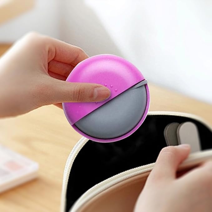 INVODA Travel Pill Organizer Cute Round Pill Box for Purse Compact Medicine Container for Pills, Fish Oil, Vitamins & Supplements (Rose Box)