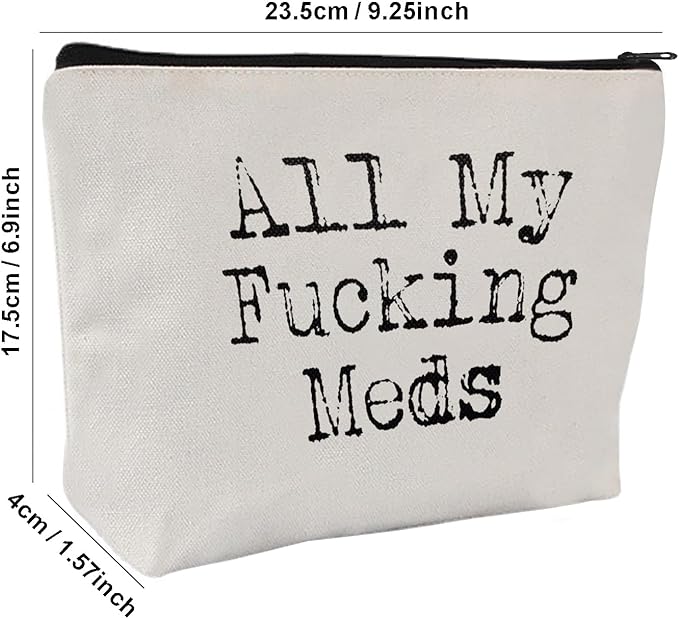 Medication Bag Travel Pill Organiser | Compact Cosmetic First Aid Kit, Perfect Health Gift, Small Cotton Pouch For Meds (Style A)