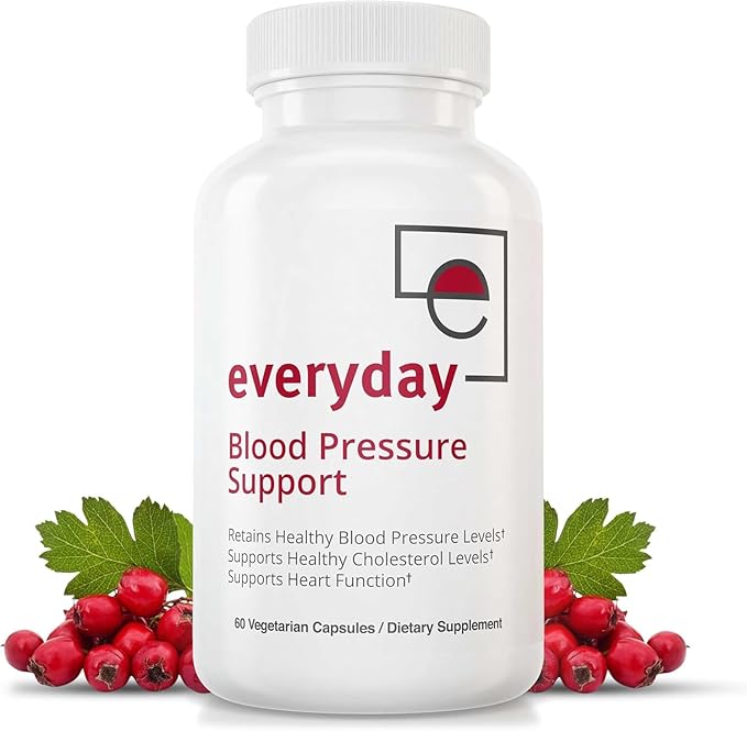 Blood Pressure Support Supplement - Hawthorn Berry, Arjuna & Magnesium - Natural Heart Health & Nitric Oxide Support - Everyday Cardiovascular Formula for Men & Women | 60 Capsules
